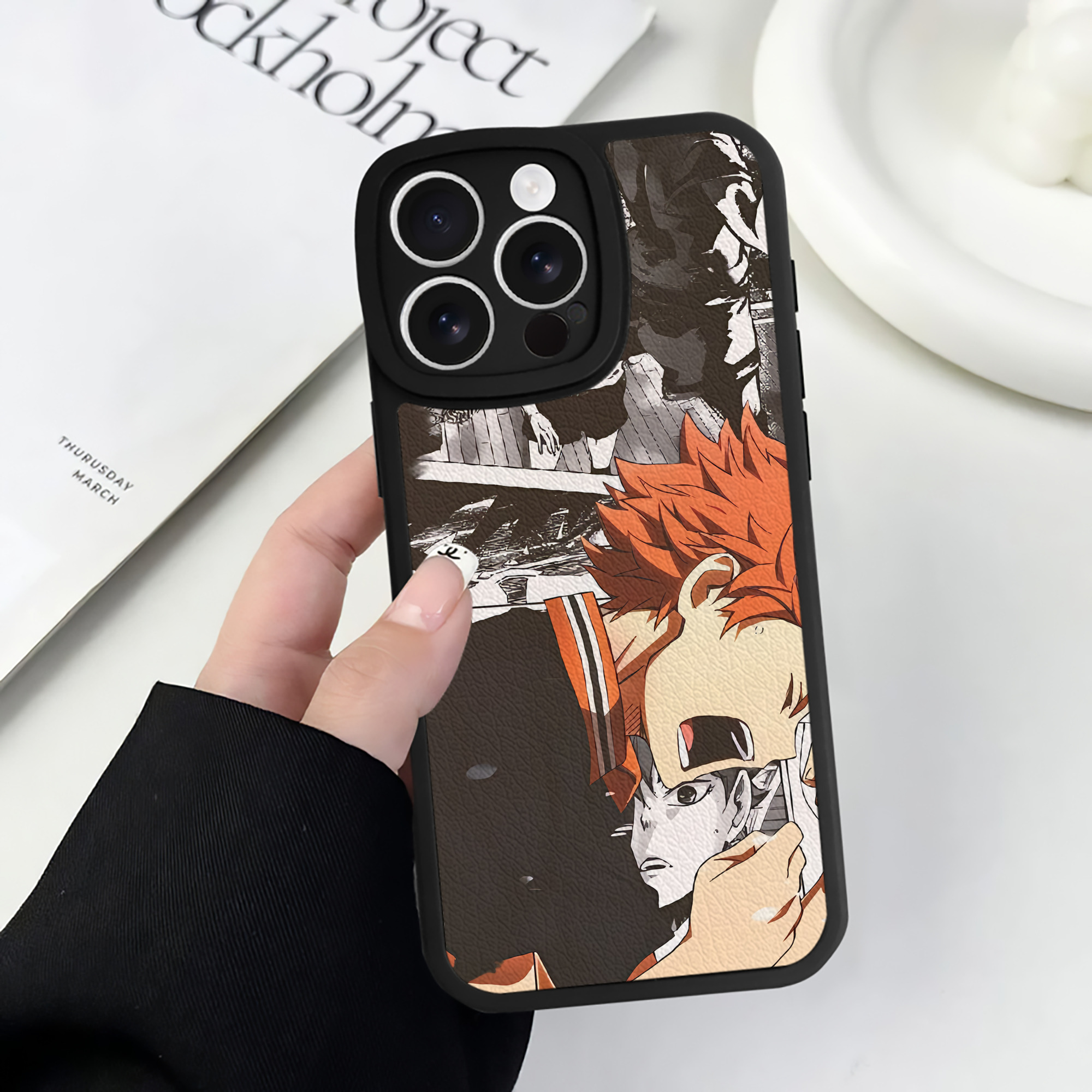 （画像用） ハイキュー!! Haikyu!! 【iPhone 16シリーズ対応】シリコンスマホケース（レザー調） 材質：シリコン